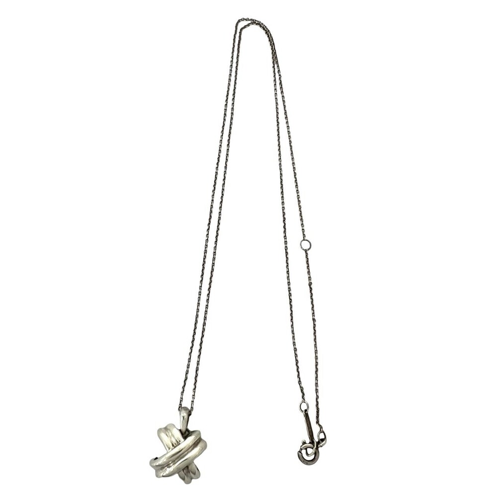 TIFFANY&Co. Tiffany Vintage Signature Cross Necklace, Sterling Silver 925 Pen...